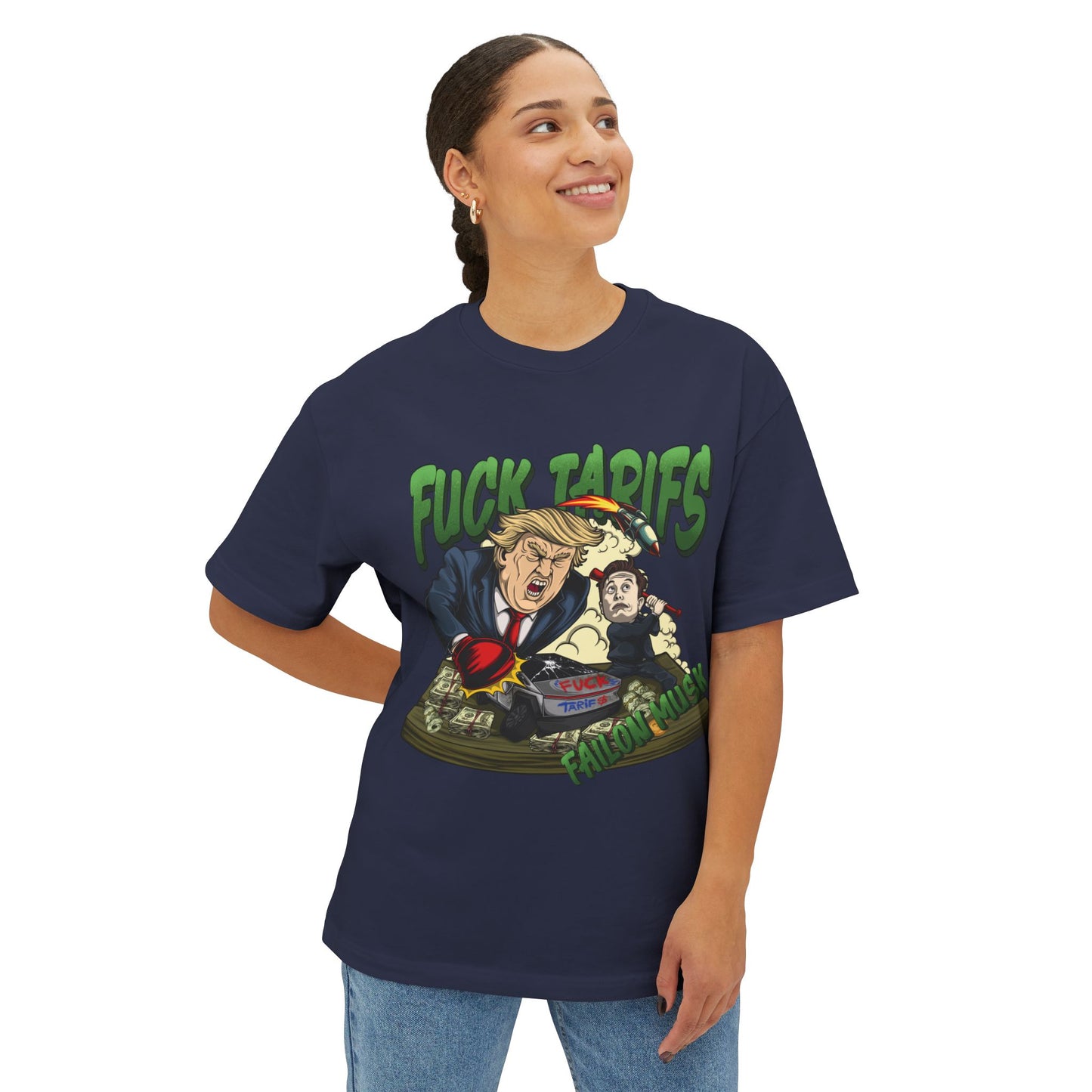 FUCK TARIFFS Designed T-shirt, Oversized, Unisex