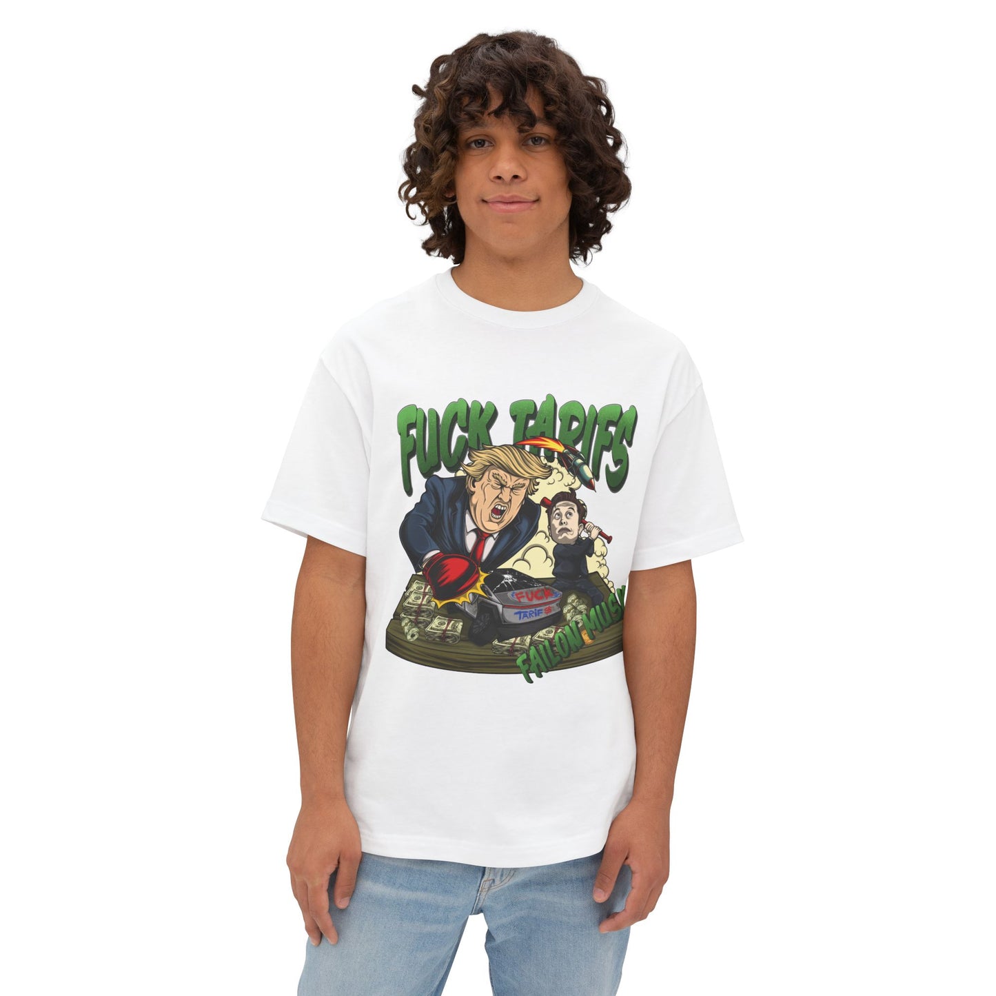 FUCK TARIFFS Designed T-shirt, Oversized, Unisex