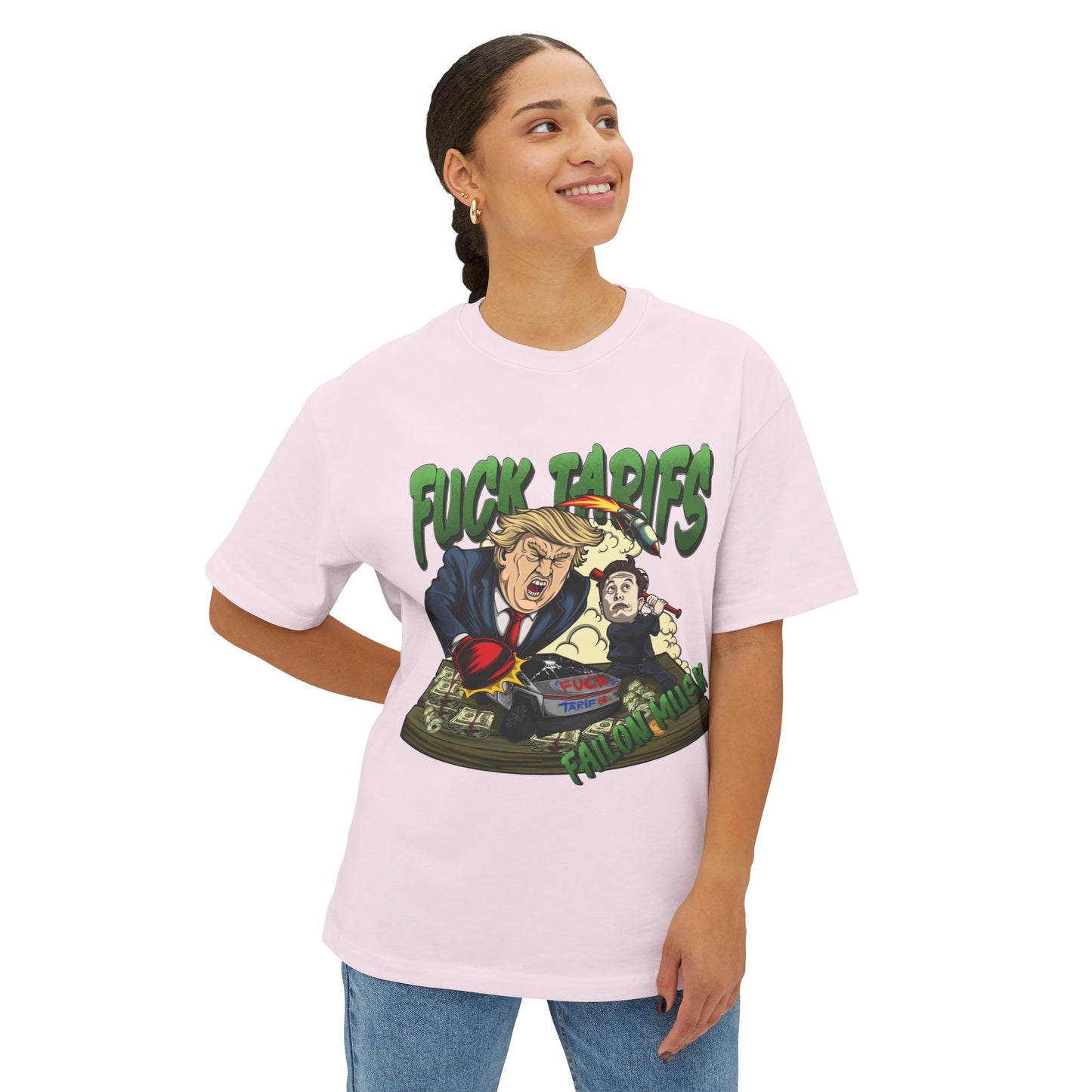 FUCK TARIFFS Designed T-shirt, Oversized, Unisex