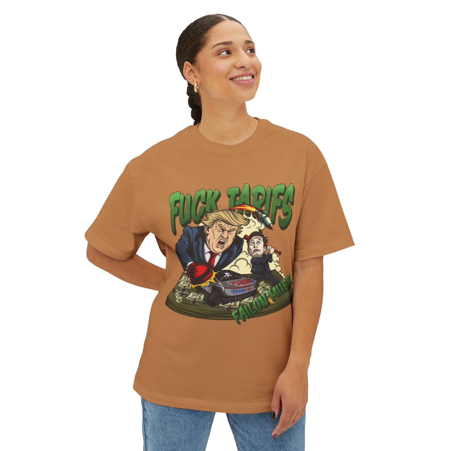 FUCK TARIFFS Designed T-shirt, Oversized, Unisex
