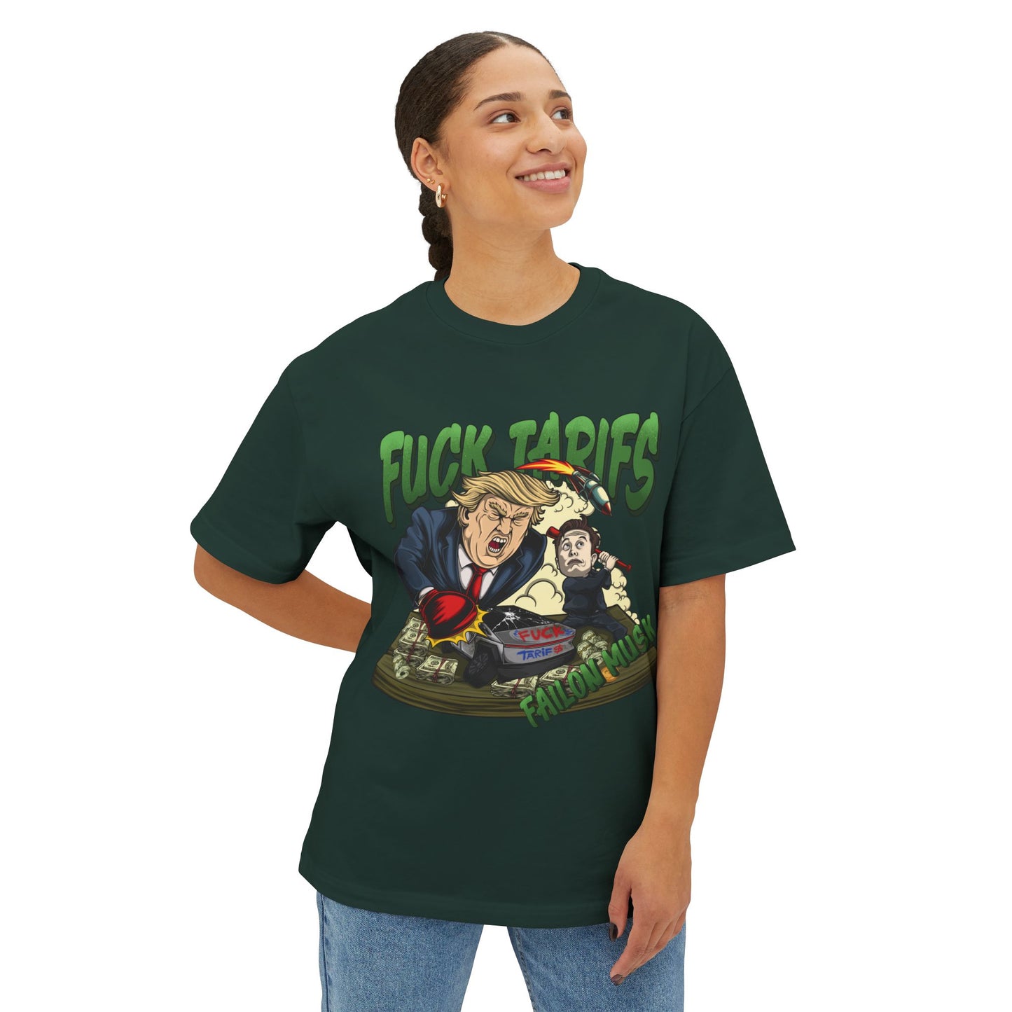 FUCK TARIFFS Designed T-shirt, Oversized, Unisex