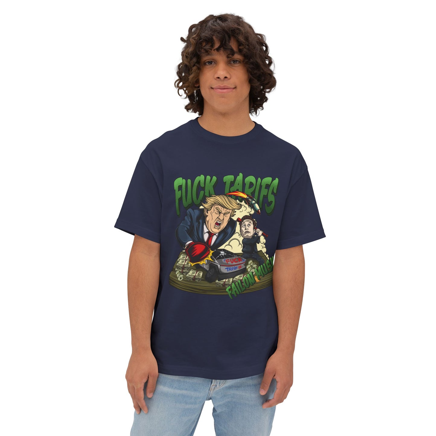 FUCK TARIFFS Designed T-shirt, Oversized, Unisex