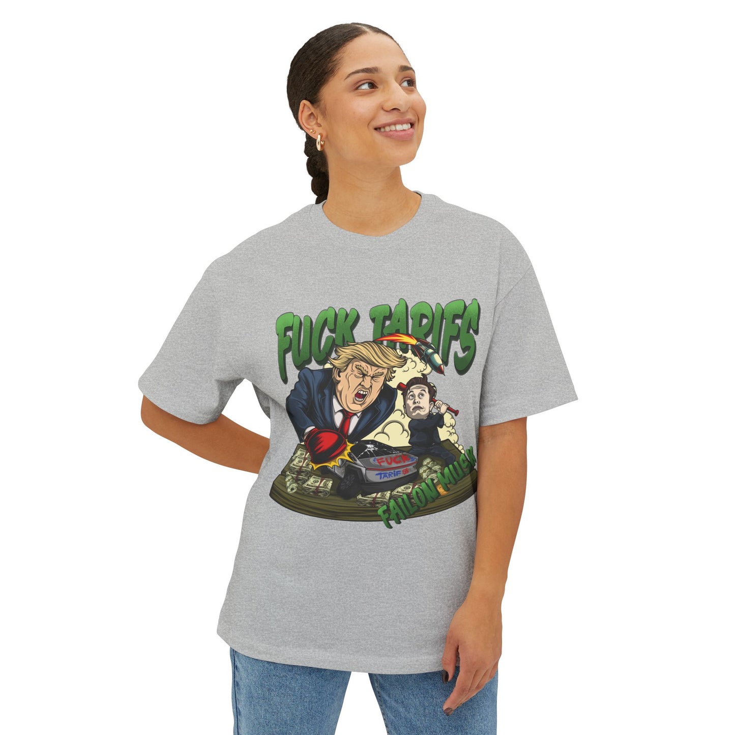 FUCK TARIFFS Designed T-shirt, Oversized, Unisex