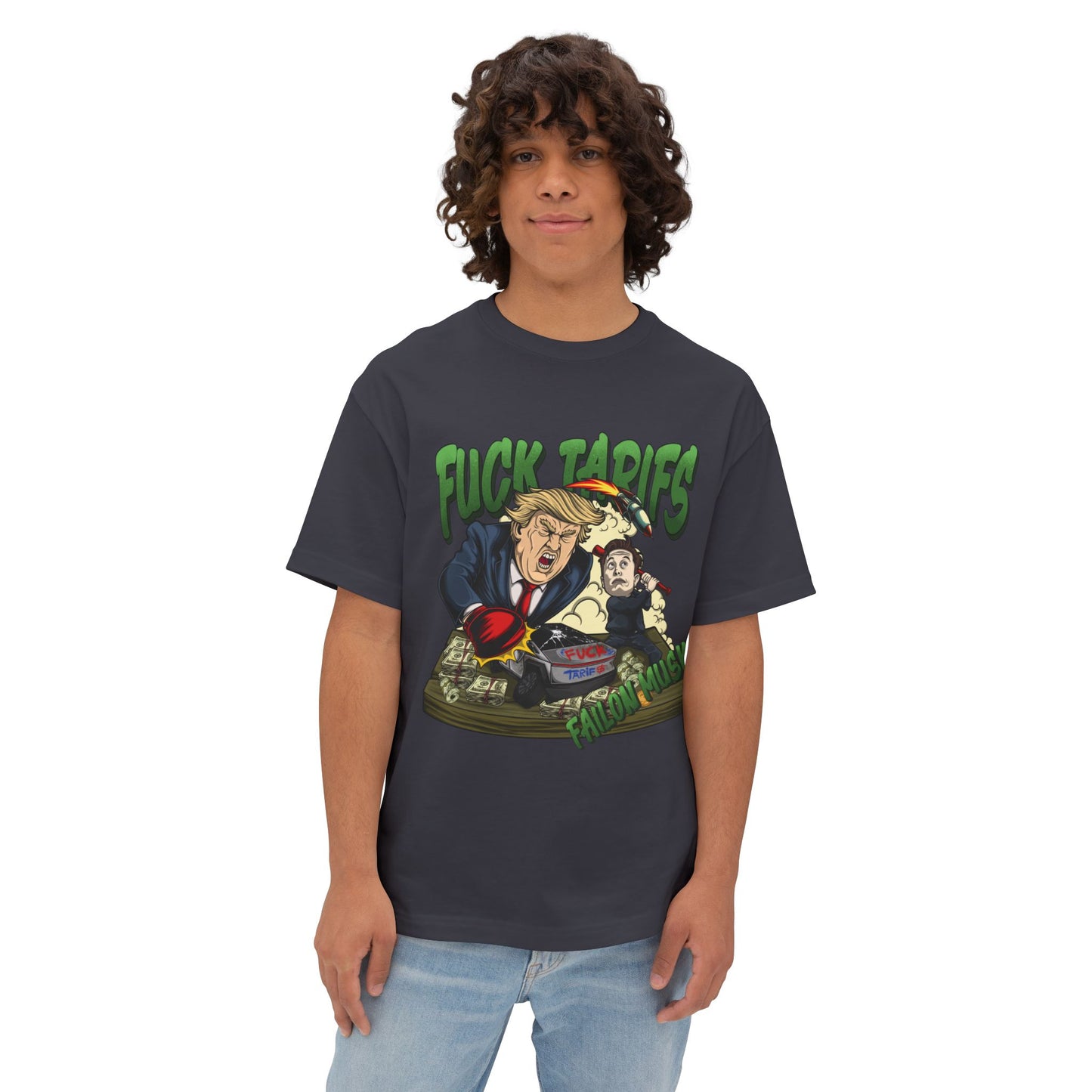 FUCK TARIFFS Designed T-shirt, Oversized, Unisex